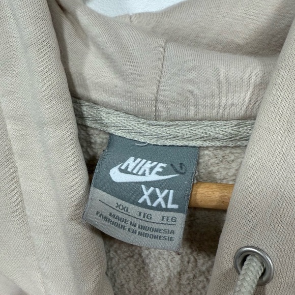 Vintage Nike Beige Center Swoosh Hoodie - Picture 9 of 12